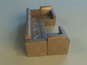 sofa luxury leather for cafe 3D Model