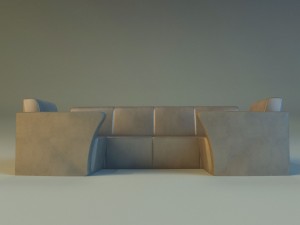 sofa luxury leather for cafe 3D 模型
