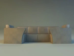 sofa luxury leather for cafe 3D Model