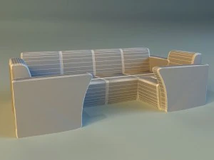 sofa luxury leather for cafe 3D Model