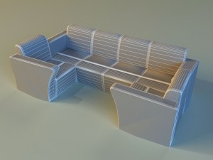 sofa luxury leather for cafe 3D 模型