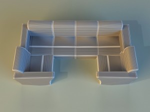 sofa luxury leather for cafe 3D 模型