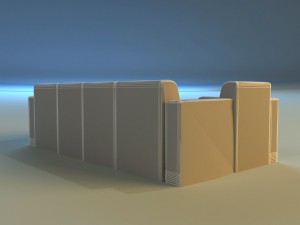 sofa luxury leather for cafe 3D 模型