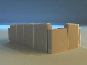 sofa luxury leather for cafe 3D Model