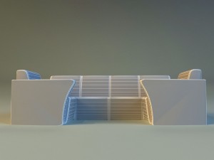sofa luxury leather for cafe 3D 模型