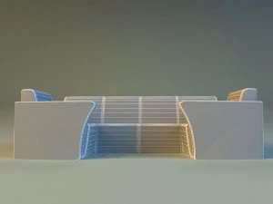 sofa luxury leather for cafe 3D Model