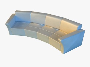 sofa luxury leather for cafe arc 3D Model