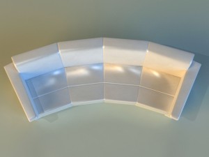 sofa luxury leather for cafe arc 3Dモデル