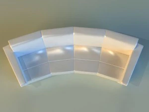 sofa luxury leather for cafe arc 3D Model