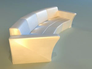 sofa luxury leather for cafe arc 3D Model