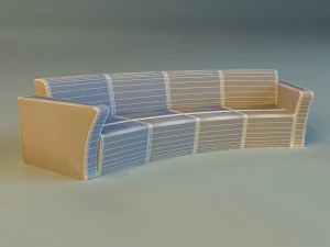 sofa luxury leather for cafe arc 3D Model