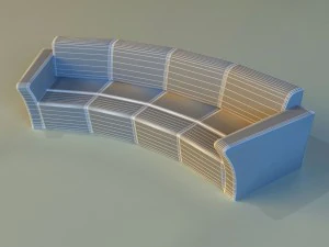 sofa luxury leather for cafe arc 3D Model