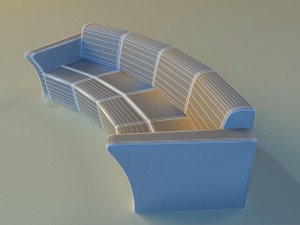 sofa luxury leather for cafe arc 3Dモデル