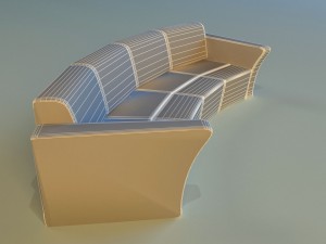 sofa luxury leather for cafe arc 3Dモデル