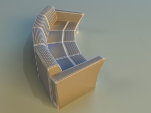sofa luxury leather for cafe arc 3Dモデル