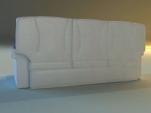 leather corner sofa wood decor Model 3D