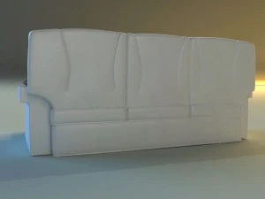 leather corner sofa wood decor 3D Model
