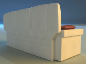 leather corner sofa wood decor Model 3D