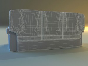 leather corner sofa wood decor Model 3D