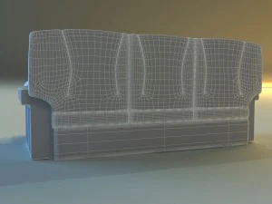 leather corner sofa wood decor 3D Model