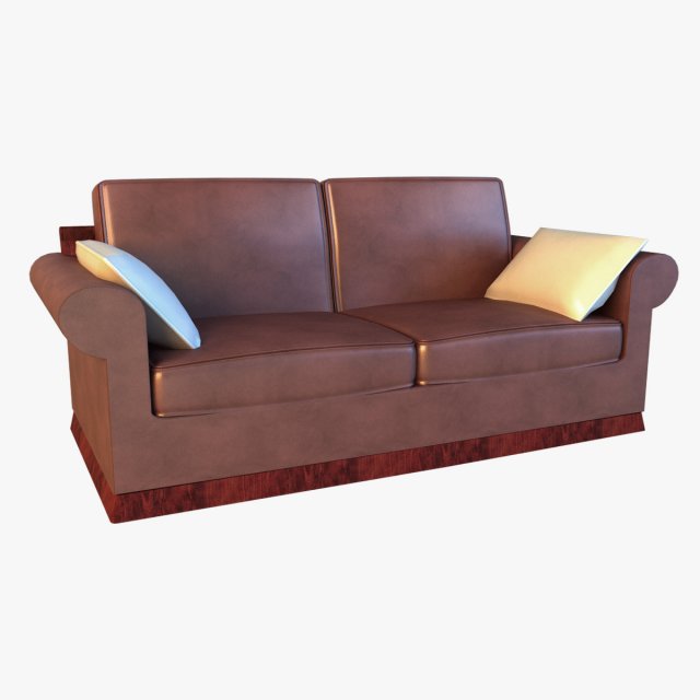 sofa leather pillows 3D Model .c4d .max .obj .3ds .fbx .stl .blend 
