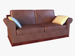 sofa leather pillows Modelo 3D