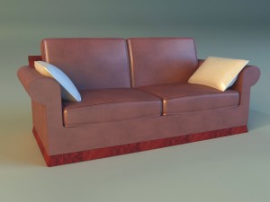 sofa leather pillows 3D Model