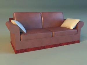 sofa leather pillows 3D Model