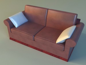 sofa leather pillows 3D Model