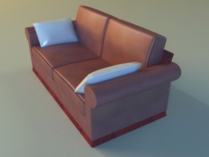 sofa leather pillows 3D Model