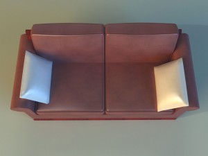 sofa leather pillows 3D Model