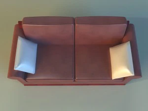 sofa leather pillows 3D Model