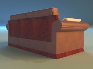sofa leather pillows 3D Model