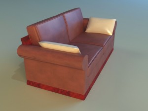 sofa leather pillows 3D Model