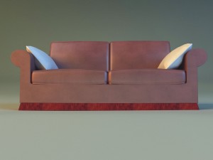 sofa leather pillows 3D Model