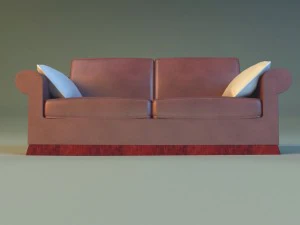 sofa leather pillows 3D Model
