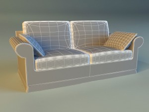 sofa leather pillows 3D Model