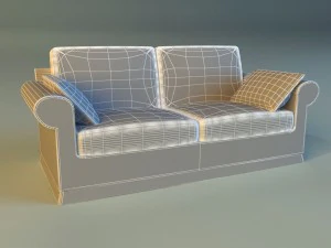 sofa leather pillows 3D Model