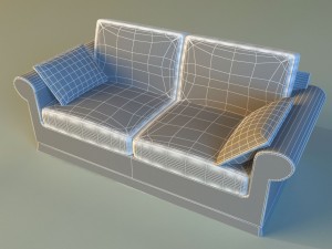 sofa leather pillows 3D Model