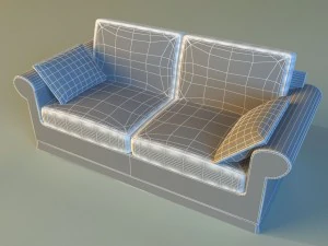 sofa leather pillows 3D Model