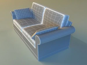 sofa leather pillows 3D Model