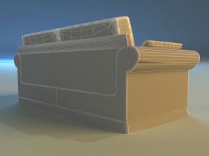 sofa leather pillows 3D Model