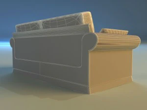 sofa leather pillows 3D Model