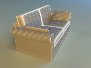 sofa leather pillows 3D Model