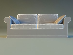 sofa leather pillows 3D Model