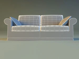 sofa leather pillows 3D Model