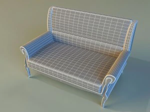 sofa leather classic 3D Model
