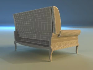 sofa leather classic 3D Model