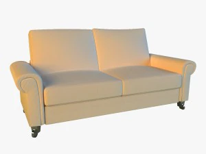 sofa putih putih modern Model 3D