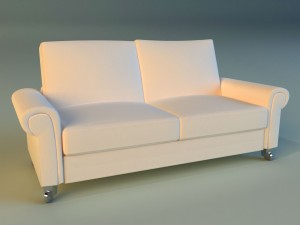 sofa white modern white Modelo 3D